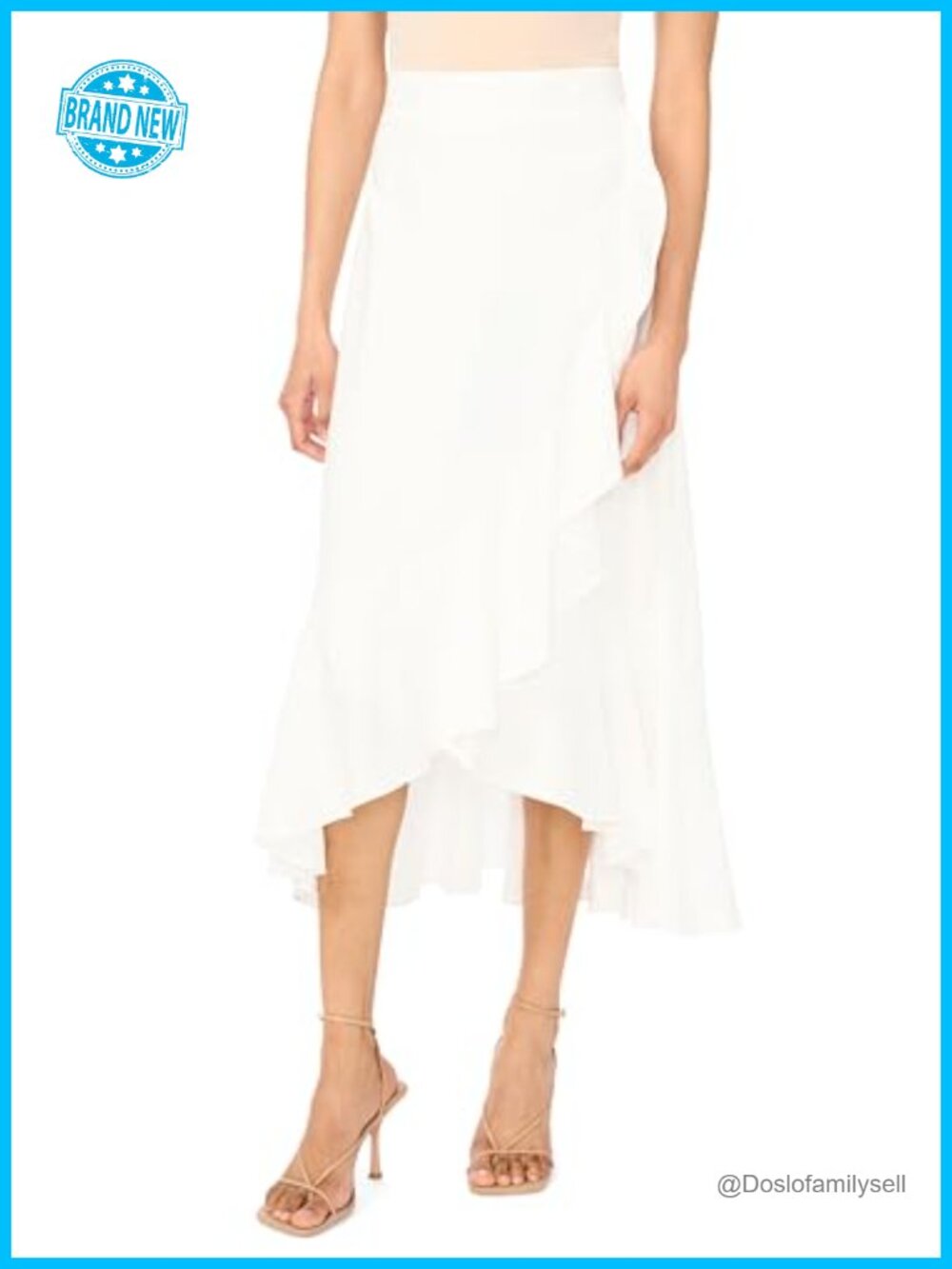 Ruffled Maxi Wrap Skirt - Flowy Ruffle Detail Adjustable Fit